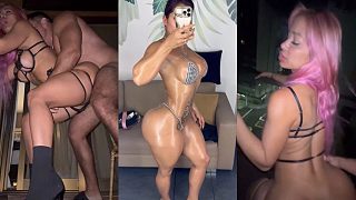 Fitness Lui Fer Follando al aire libre en Balcón de Hotel