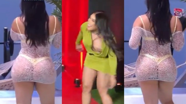 Dianabel Gomez se le sale una teta y modela su culo