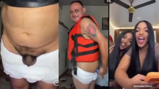 Urias Lobo se mete algo por el culo en vivo con las Gemelas Estrada