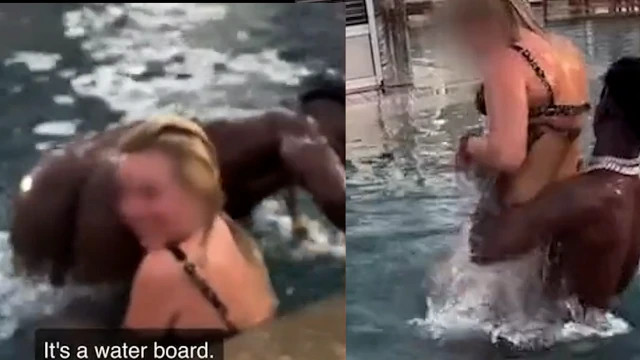 Antonio Brown naked in a hotel pool